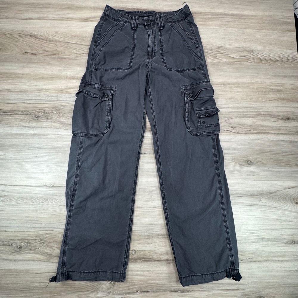 American Eagle Outfitters Women Paratrooper Cargo Pants Gray Relaxed Fit Size‎ 4